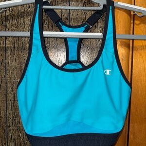 Champion Women's Teal and Black Sports Bra